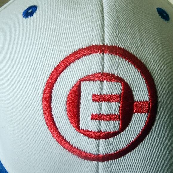 E Royal Credit Union Embroidered Baseball Cap White Blue Adjustable Fitted K - Picture 2 of 10
